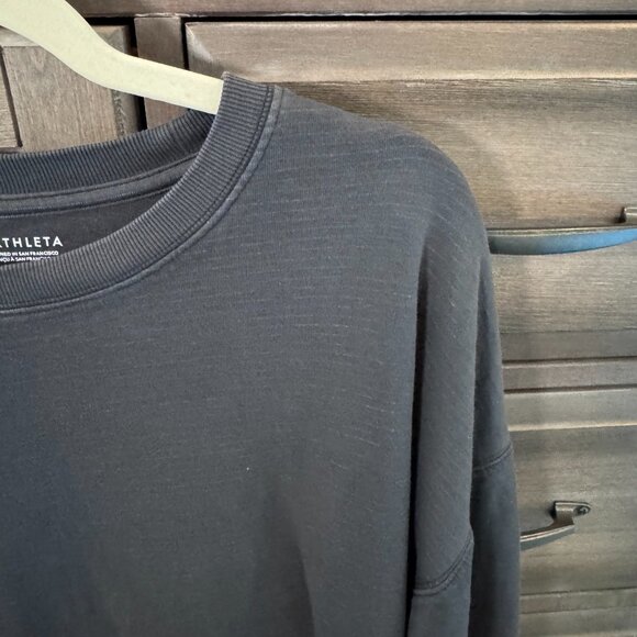 Athleta Sundown Sweatshirt 2.0 Dark Gray Medium Long Sleeve Crewneck Relaxed Fit - Picture 5 of 7